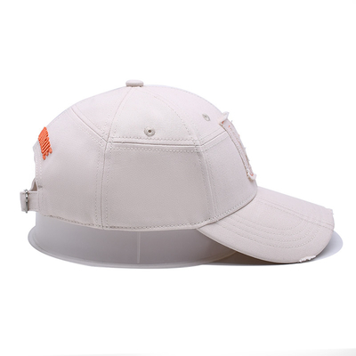 Custom Full Seasons Baseball Cap Factory Putih Baseball Cap Dengan Detail Kerajinan