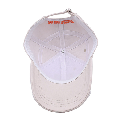 Custom Full Seasons Baseball Cap Factory Putih Baseball Cap Dengan Detail Kerajinan