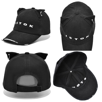 Curved Visor 6 Panel Baseball Cap Sesuaikan Gaya Anda dengan Cotton dengan Distressed