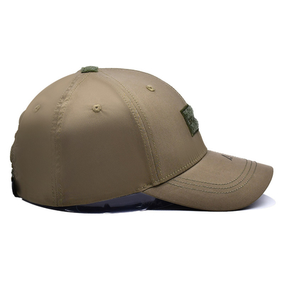 Velcro Strap Adjustable 6 Panel Baseball Cap Dengan Visor melengkung Dan 6 Eyelets