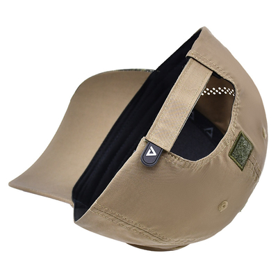 Velcro Strap Adjustable 6 Panel Baseball Cap Dengan Visor melengkung Dan 6 Eyelets