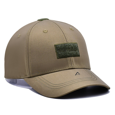 Velcro Strap Adjustable 6 Panel Baseball Cap Dengan Visor melengkung Dan 6 Eyelets