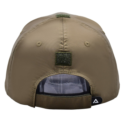 Velcro Strap Adjustable 6 Panel Baseball Cap Dengan Visor melengkung Dan 6 Eyelets