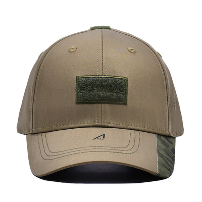 Velcro Strap Adjustable 6 Panel Baseball Cap Dengan Visor melengkung Dan 6 Eyelets