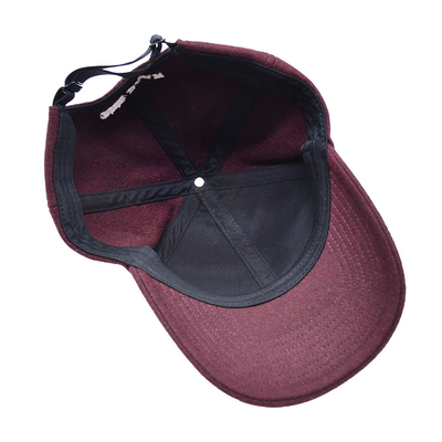 Profil tinggi 6 Panel Baseball Cap Dengan Penutupan Tali Adjustable Dan Koton Sweatband
