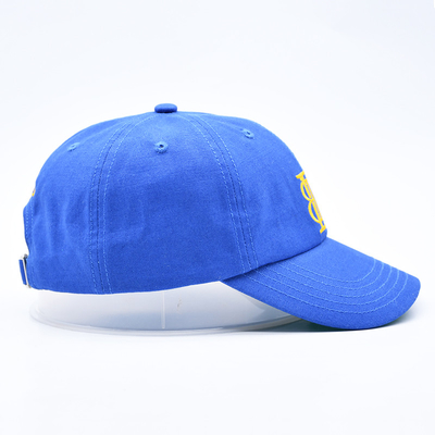 Customized logo bordir tidak terstruktur 6 Panel Baseball Cap dengan visor melengkung