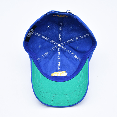 Customized logo bordir tidak terstruktur 6 Panel Baseball Cap dengan visor melengkung