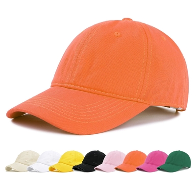 Grosir 6 Panel Curved Brim Baseball Cap Unisex Oranye Sprot topi