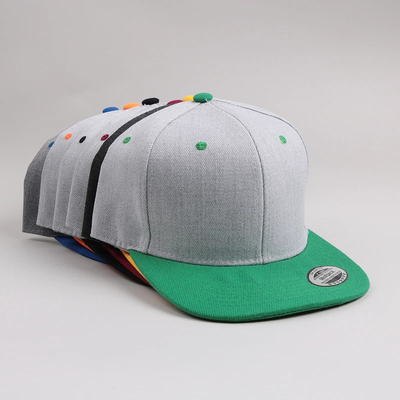Ukuran besar topi rekreasi rekreasi 6 panel flat brim snapback cap untuk kegiatan di luar ruangan