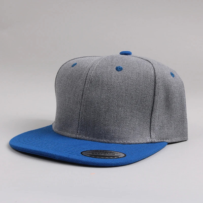 Baru Dewasa 6 Panel Snapback Cap Custom Dua Tone Flat Brim Snapback Cap