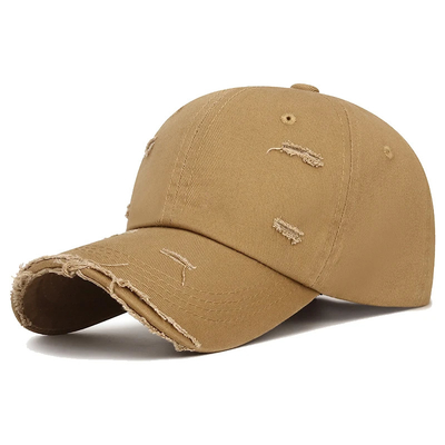 Fashion Khaki Outdoor Hat 6 Curved Visor Panel Baseball Cap Dengan Harga Lebih Rendah