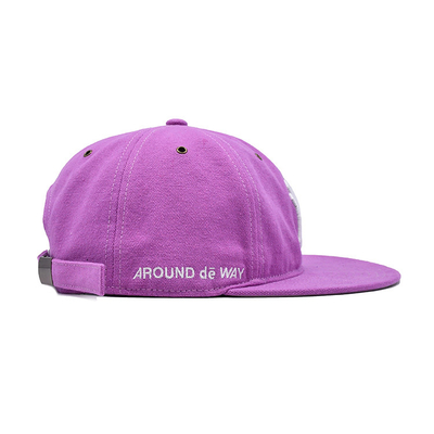 Topi Snapback Flat Brim Pink dengan Penutupan Kain Sendiri Dan Logo bordir 3D