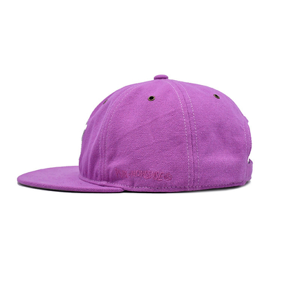 Topi Snapback Flat Brim Pink dengan Penutupan Kain Sendiri Dan Logo bordir 3D