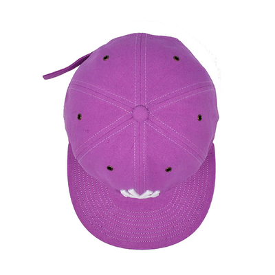 Topi Snapback Flat Brim Pink dengan Penutupan Kain Sendiri Dan Logo bordir 3D