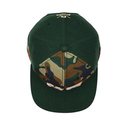 Topi Snapback Plastik Bernafas dengan Pintu Flat Struktural Dan Logo Bordir Khusus Warna Camo