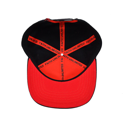 Topi Snapback dalam ukuran yang dapat disesuaikan dengan logo bordir 3D dan cetak pita dalaman Label tenunan