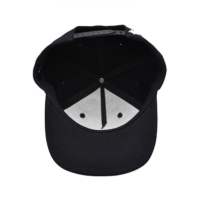 Custom Karet Patch Flat Brim Unisex Snapback Topi Dengan Logo Bordir