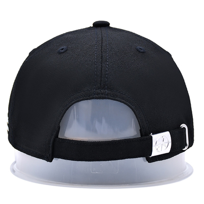 Topi Snapback berstruktur bordir dengan visor datar kain kapas dan cetak pita dalam