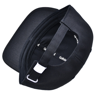 Topi Snapback berstruktur bordir dengan visor datar kain kapas dan cetak pita dalam