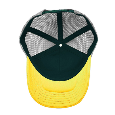 Customized Sponge Comfortable 6 Panel Flat Visor Dibangun Trucker Cap Dengan Patch bordir