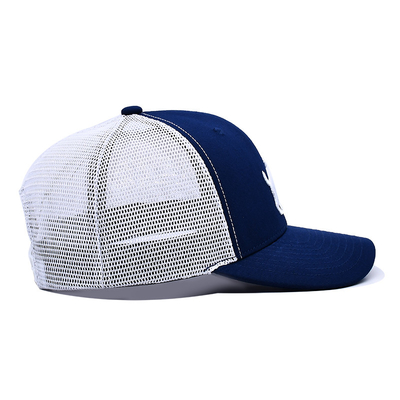 Unisex Mesh Trucker Cap dengan logo bordir dan cetak pita dalam