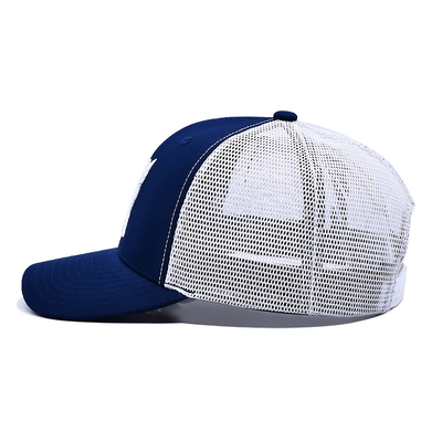 Unisex Mesh Trucker Cap dengan logo bordir dan cetak pita dalam