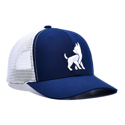Unisex Mesh Trucker Cap dengan logo bordir dan cetak pita dalam
