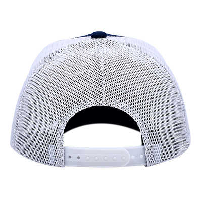 Unisex Mesh Trucker Cap dengan logo bordir dan cetak pita dalam