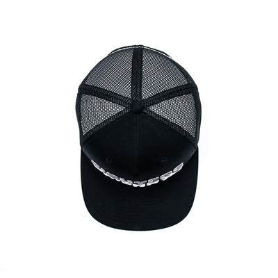 Topi Truk Bersulam / Snapback Topi Truk Dengan Snapback Plastik Dan Logo Khusus