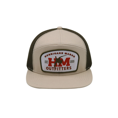 Unisex Cotton Trucker Cap dengan Flat Visor dan Snapback Woven Patch dengan Bentuk Bordir