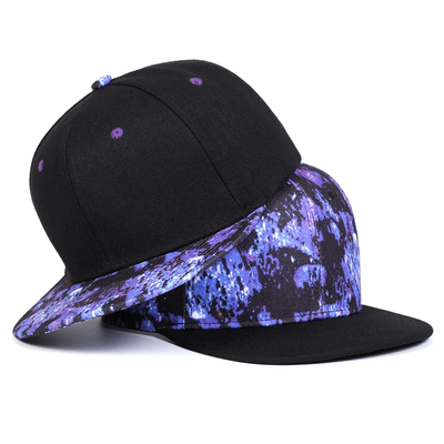 Unisex Purple Starry Sky Printing Hip-Hop Topi Fashion Musim Semi Musim Gugur Outdoor Adjustable Casual Snapback Caps