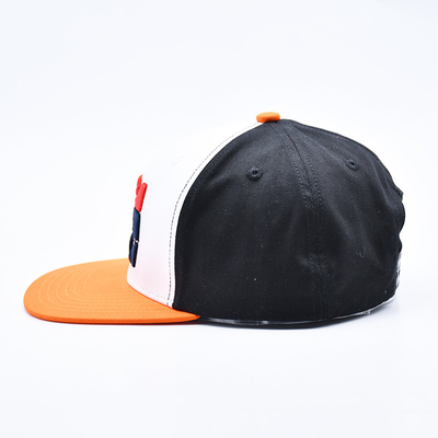 Custom bordir Flat Brim Snapback Topi Dengan Hitam Atau Sesuai Warna