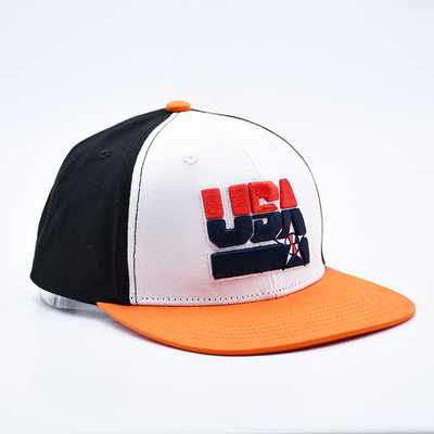 Custom bordir Flat Brim Snapback Topi Dengan Hitam Atau Sesuai Warna