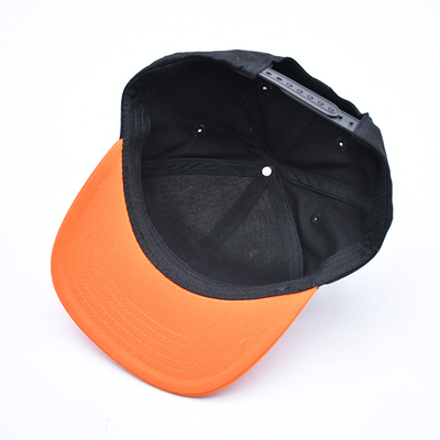 Custom bordir Flat Brim Snapback Topi Dengan Hitam Atau Sesuai Warna
