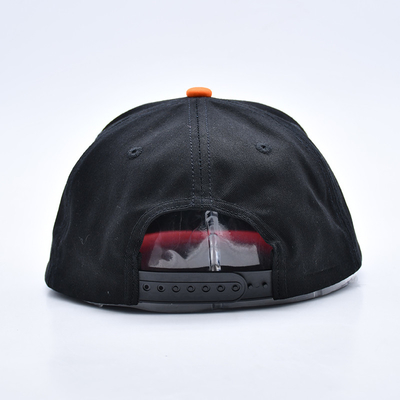 Custom bordir Flat Brim Snapback Topi Dengan Hitam Atau Sesuai Warna