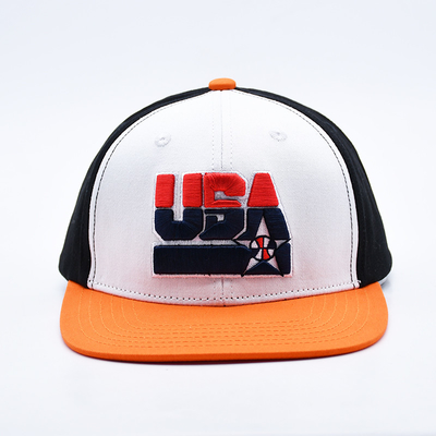Custom bordir Flat Brim Snapback Topi Dengan Hitam Atau Sesuai Warna