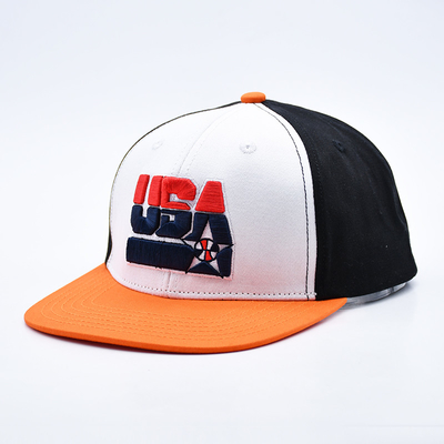 Custom bordir Flat Brim Snapback Topi Dengan Hitam Atau Sesuai Warna