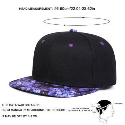 Unisex Purple Starry Sky Printing Hip-Hop Topi Fashion Musim Semi Musim Gugur Outdoor Adjustable Casual Snapback Caps