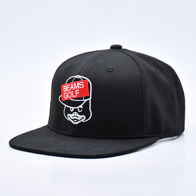 Custom Embroidery Logo 6 Panel Snapback Hat Cap Kualitas Tinggi Grosir Katun Pria Flat Bill Gorras Snapback Topi