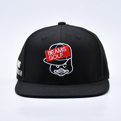 Custom Embroidery Logo 6 Panel Snapback Hat Cap Kualitas Tinggi Grosir Katun Pria Flat Bill Gorras Snapback Topi