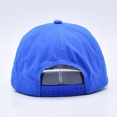 Kualitas tinggi cap snapback cetak khusus biru tidak terstruktur 5 panel flat brim outdoor soft hip hop topi untuk pria