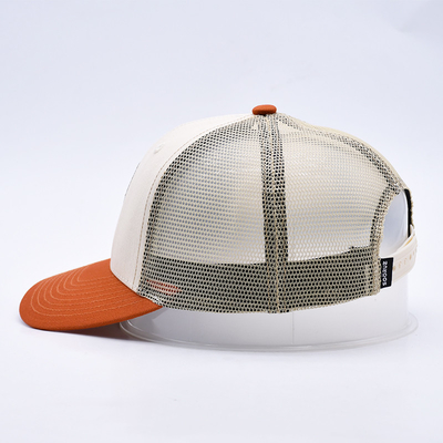 Custom Kualitas Tinggi Dua Tone 6 Panel Trucker Cap Dengan Sedikit Curved Edge