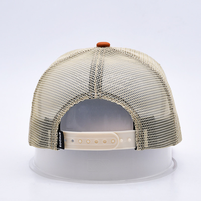 Custom Kualitas Tinggi Dua Tone 6 Panel Trucker Cap Dengan Sedikit Curved Edge