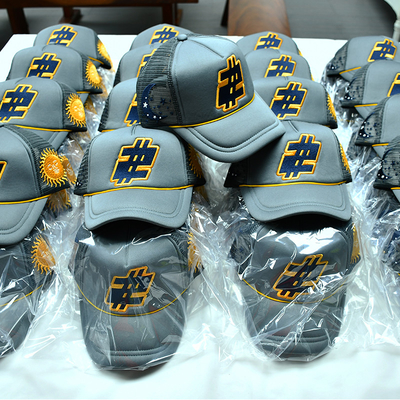 Custom bordir busa Trucker Cap Kualitas tinggi 5 Panel Meah Topi