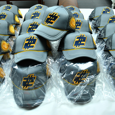 Custom bordir busa Trucker Cap Kualitas tinggi 5 Panel Meah Topi