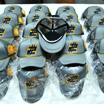 Custom bordir busa Trucker Cap Kualitas tinggi 5 Panel Meah Topi