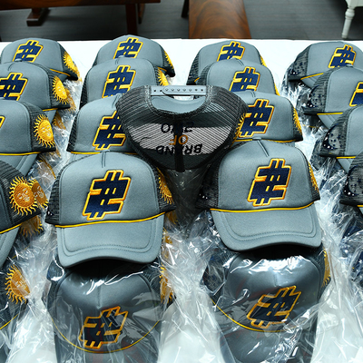 Custom bordir busa Trucker Cap Kualitas tinggi 5 Panel Meah Topi