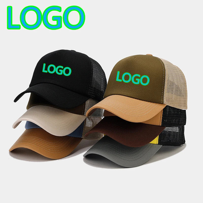 Topi Trucker Jaring 5 Panel Kustom Topi Trucker Polos Unisex Kosong