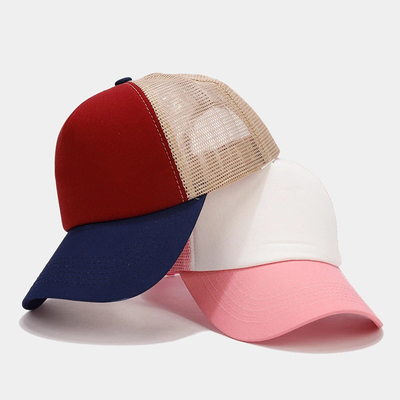 Oem Kualitas Tinggi Grosir Mesh Trucker Cap 5 Panel Plain Back Trucker Hat Custom Gorras Mesh Hat