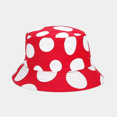 2025 Katun Kartun Jamur Cetak Bucket Hat Fisherman Hat Outdoor Travel Sun Cap untuk Pria dan Wanita